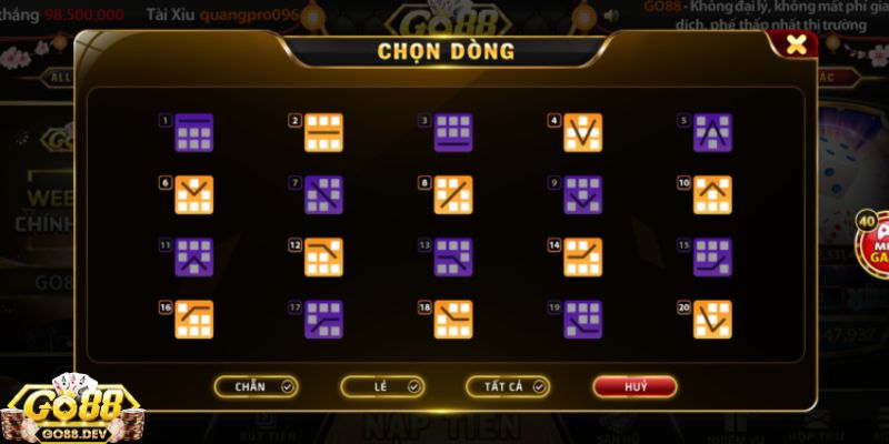 Chọn dòng cược mini game kim cương Go 88 phù hợp nhất